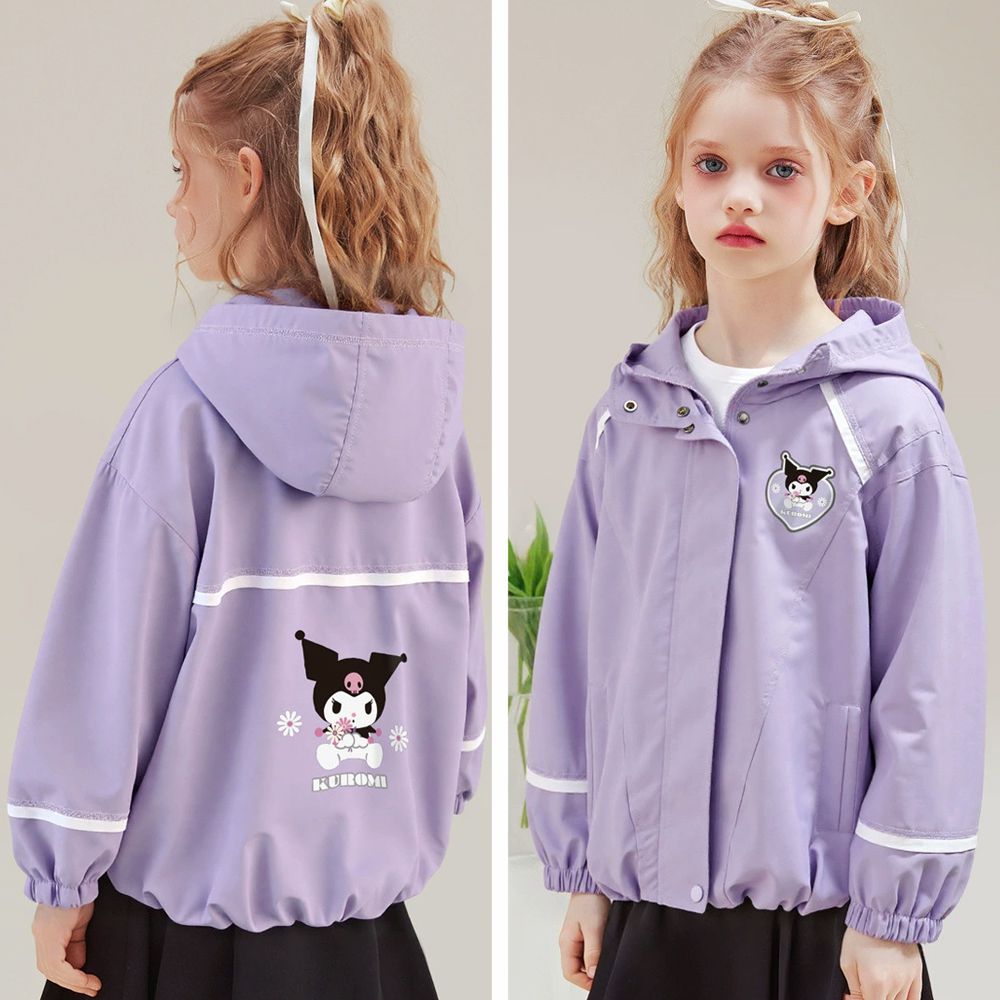 百搭落肩休閒連帽外套-卡通人物酷洛米-紫色