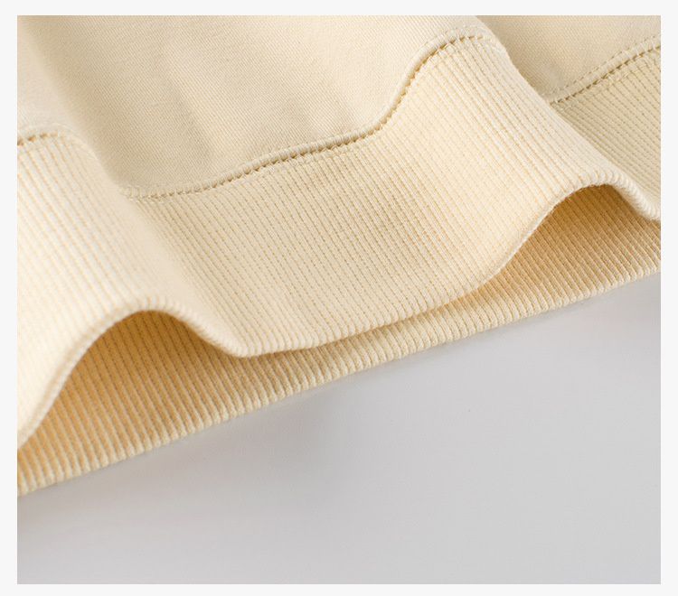 (大童)加絨圓領長袖上衣/大學T-熊熊散步-黑+杏