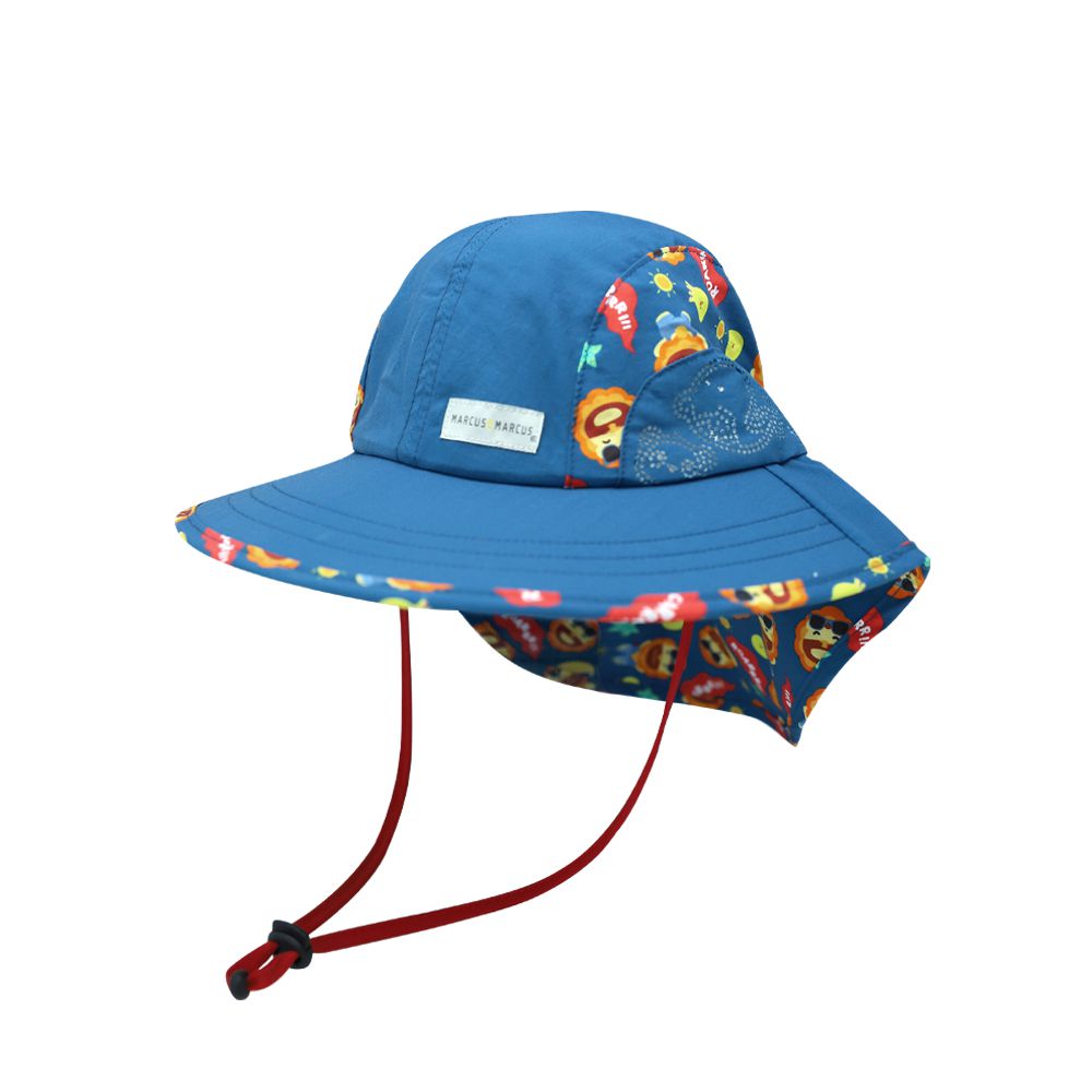 幼兒抗UV遮頸防曬帽-獅子 (M:48~52cm/1歲起)