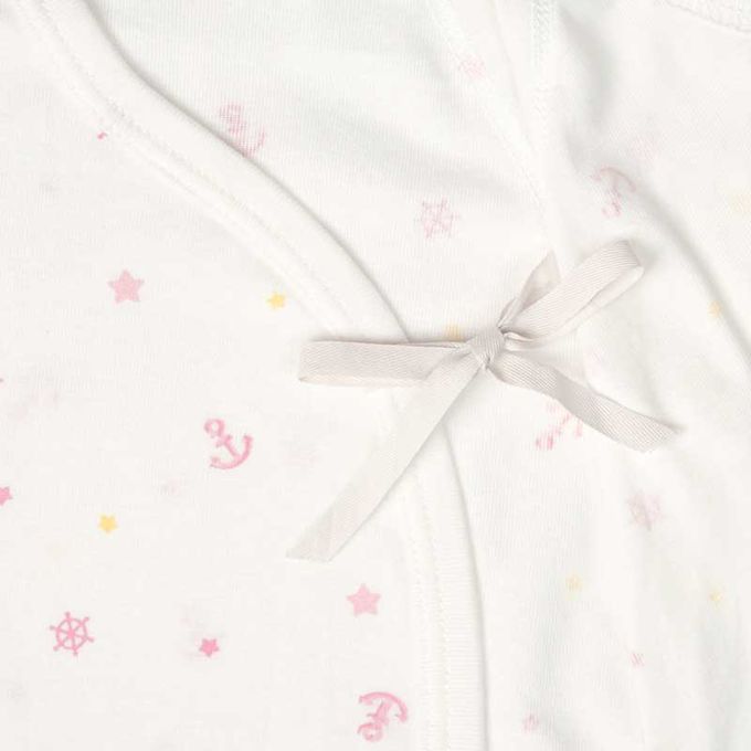 akachan honpo - 新生兒內衣10件組-滿版印花-橘色 (肚衣:50cm蝴蝶裝:50~60cm)