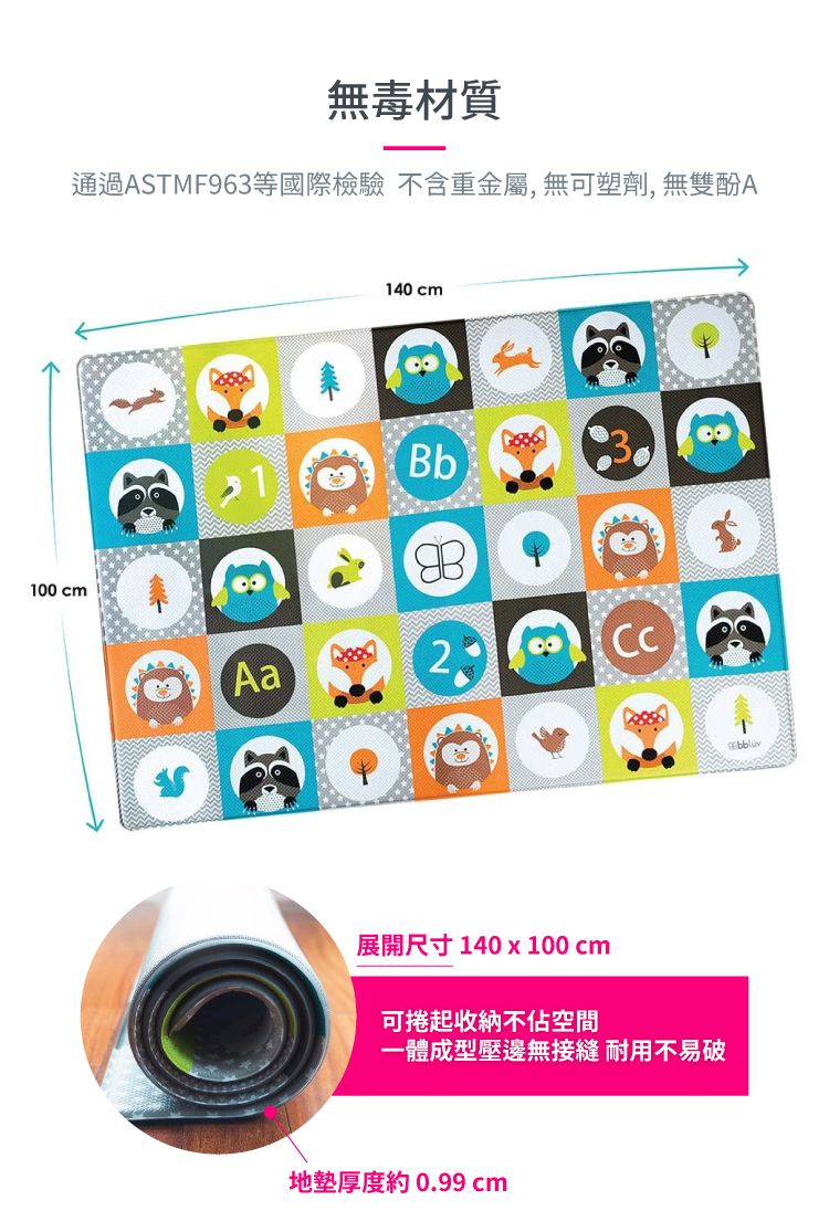 加拿大bbluv - 繽紛雙面遊戲地墊-動物方糖