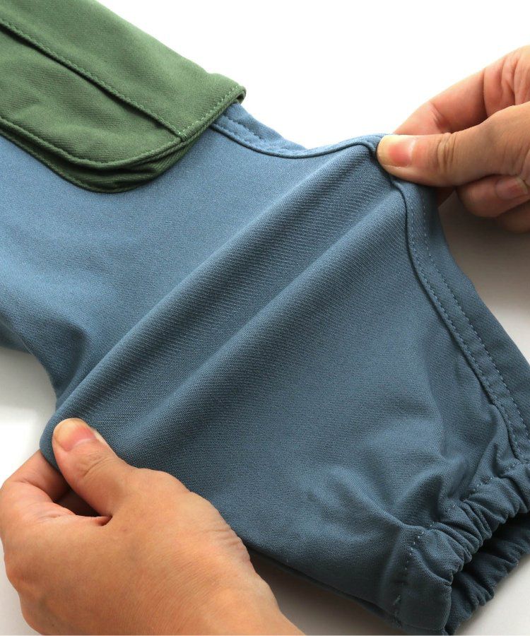 日本 BREEZE - 裏起毛工裝休閒長褲-丹寧藍