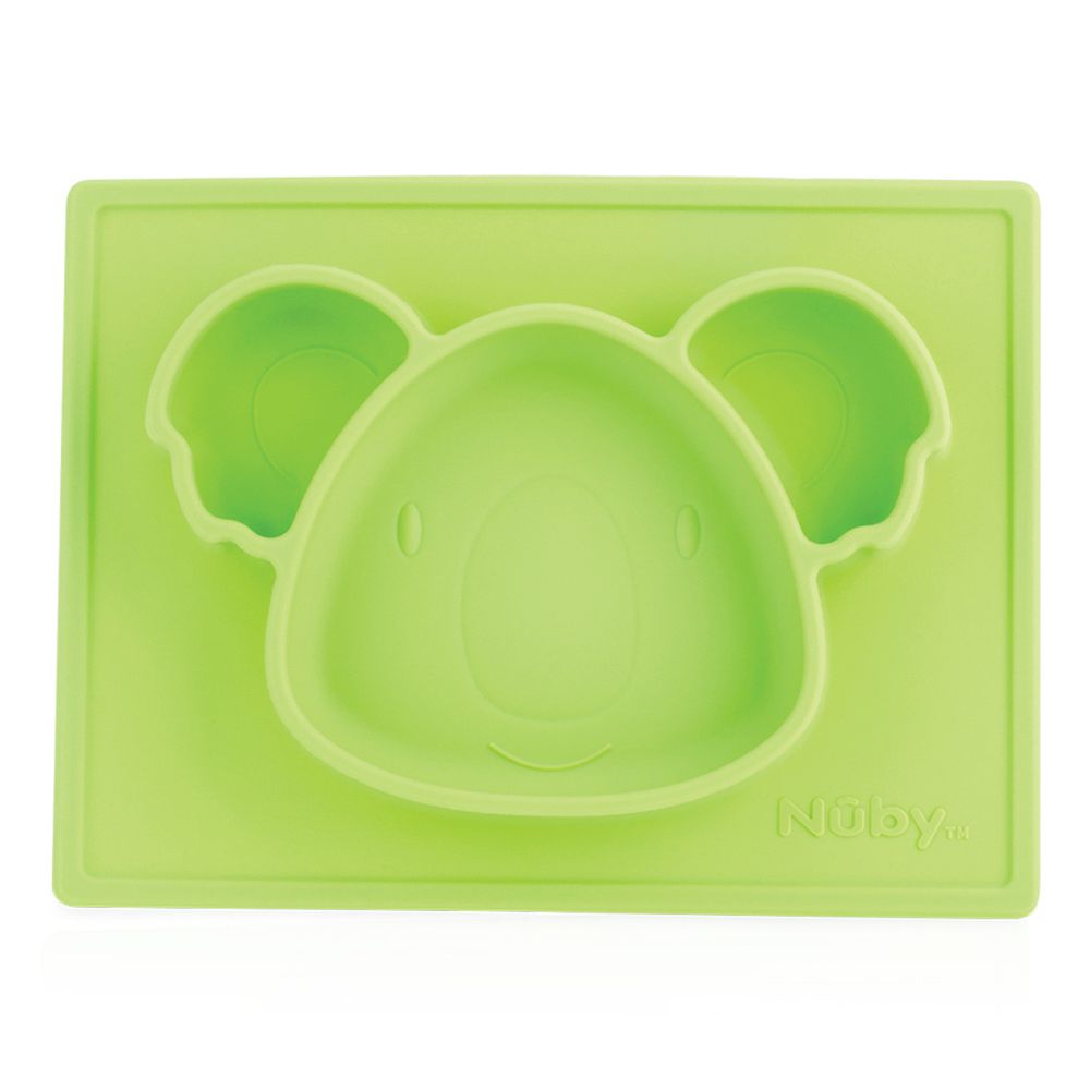 Nuby - 動物矽膠餐盤-無尾熊-綠