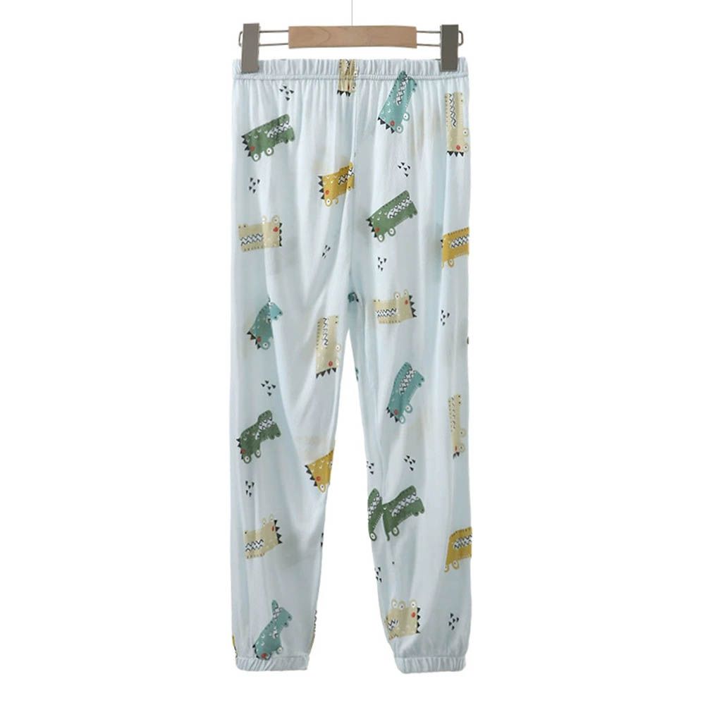 透氣舒適居家縮口褲-藍鱷魚