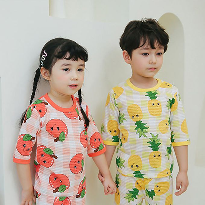 正韓 Puco - 超優質嬰幼兒/兒童七分袖100% 有機純棉家居服/睡衣-旺旺來