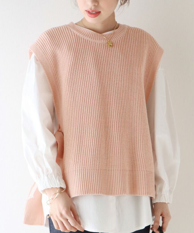 日本 BLUE EAST - 柔軟文藝綁帶針織背心-可可