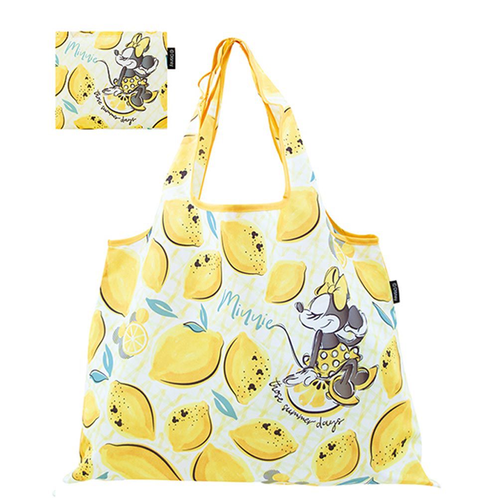 日本 PRAIRIE DOG - 2 WAY折疊印花購物袋-米妮-檸檬黃