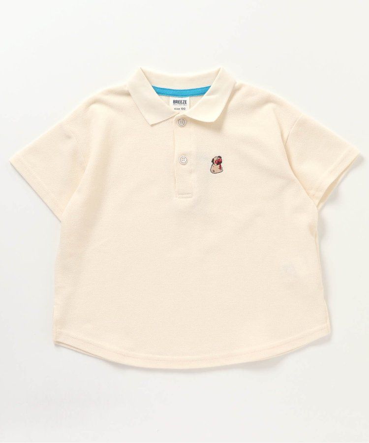 日本 BREEZE - 童趣動物刺繡短袖POLO衫-滑板鴨-深藍