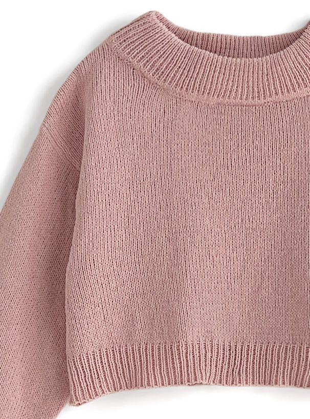 日本 GRL - 甜美一字領針織毛衣-春櫻粉 (F)