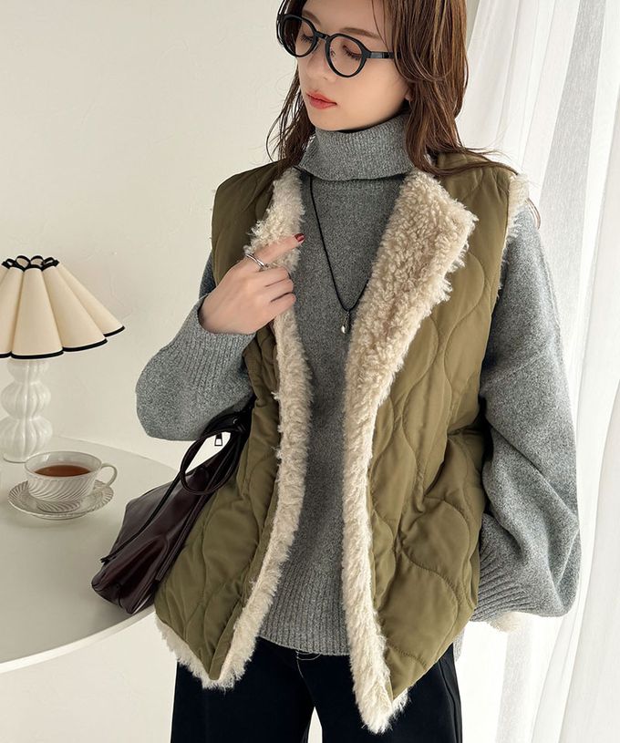 日本 Classical Elf - 氣質簡約開叉高領毛衣-象牙白