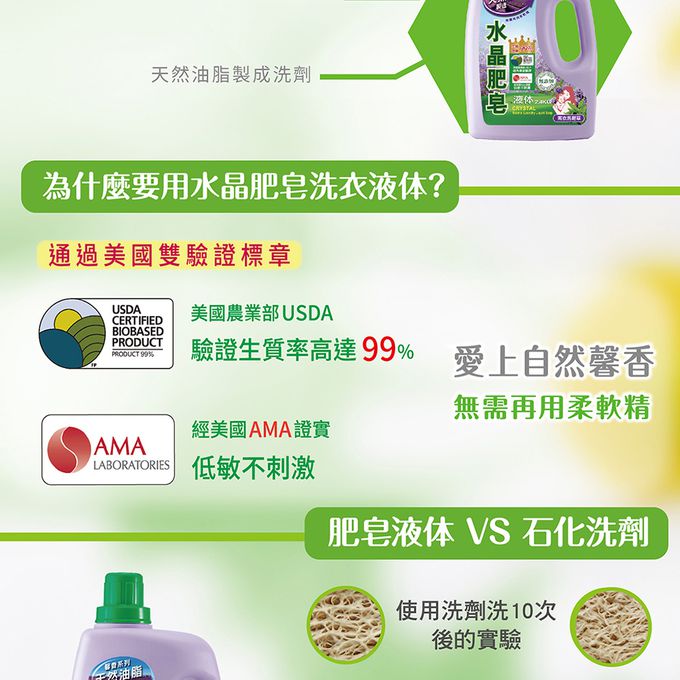 南僑 - 水晶肥皂洗衣液體皂2.4kg (薰衣草馬鞭)