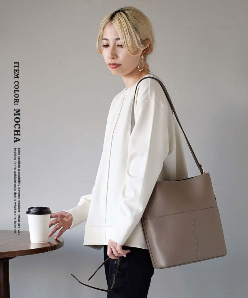 日本 zootie - 簡約方形皮革肩背包-黑