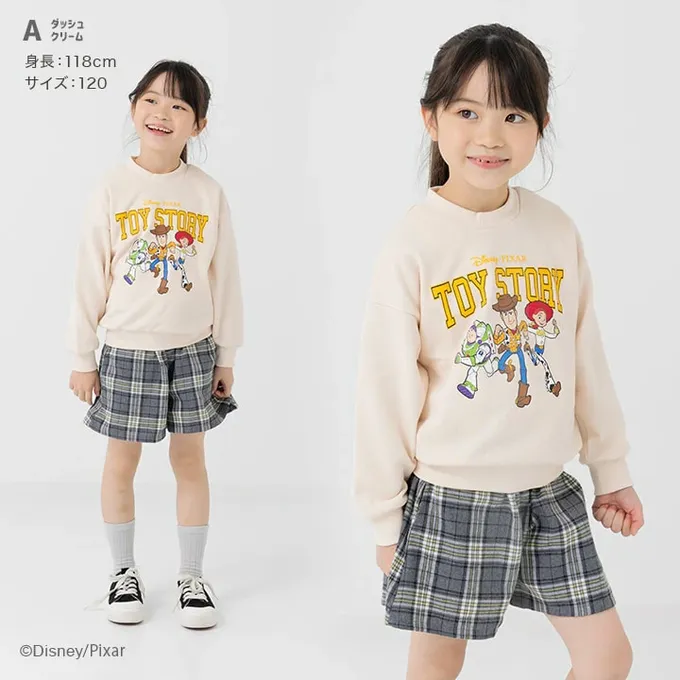 日本 Chil2 - 限定聯名 縮口印花長袖上衣-玩具總動員-好夥伴-水藍