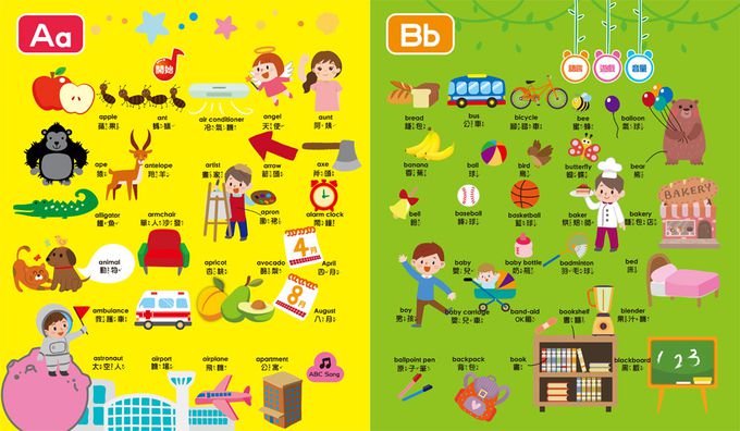 會說話的ABC觸控有聲學習書-中英台三語發音+26個字母主題+600個詞語