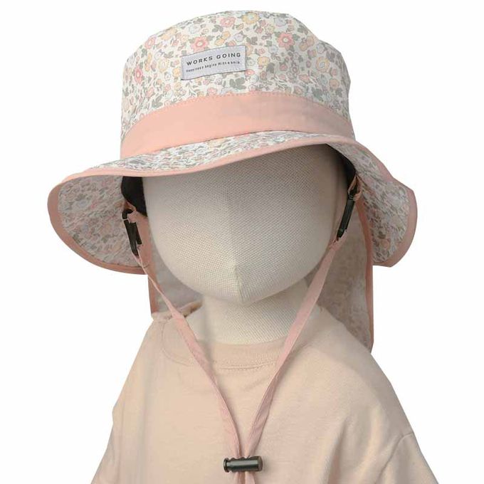 akachan honpo - 防潑水漁夫帽-滿版印花-粉紅色