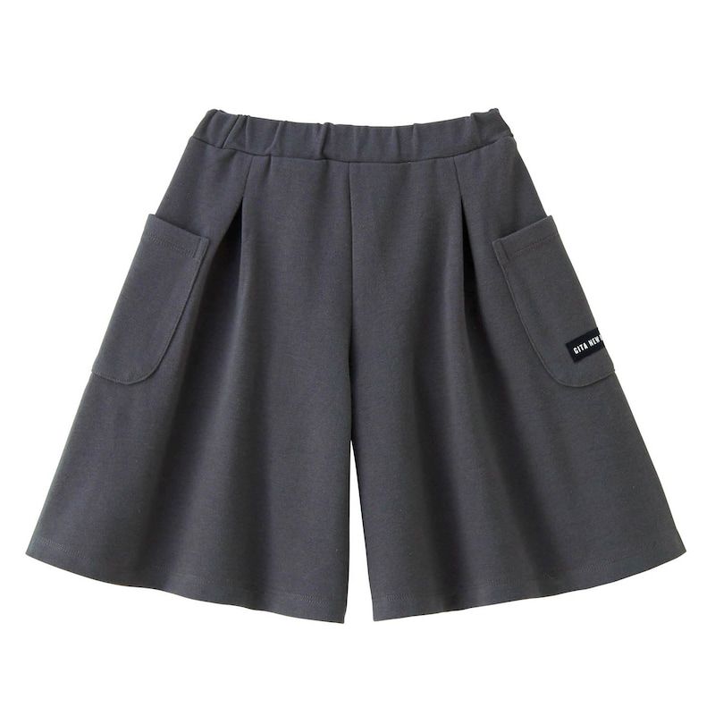 日本千趣會 - GITA 兩側大口袋時髦褲裙-炭黑