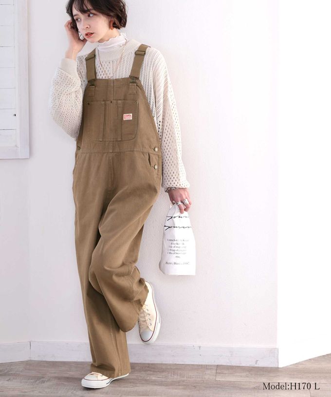 日本 Classical Elf - 美式經典百搭吊帶褲-軍綠