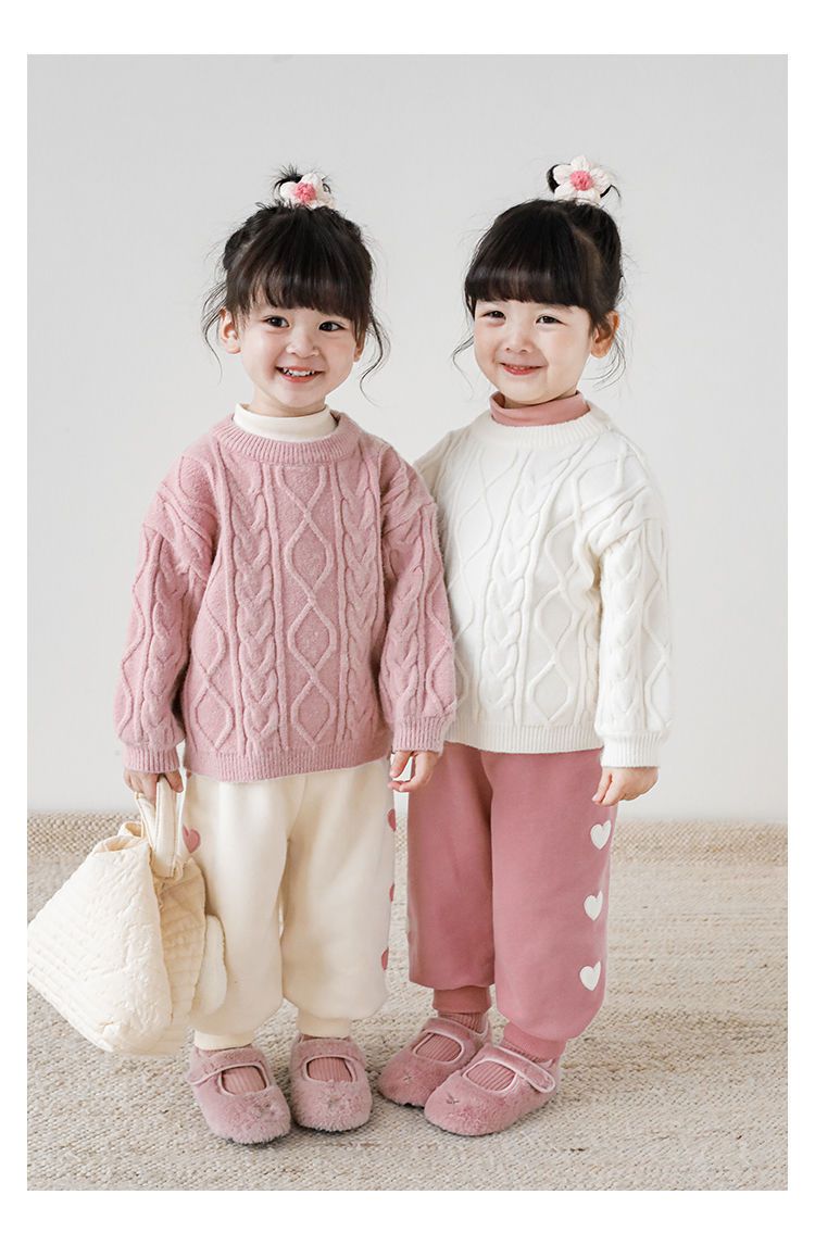 TONGMO - 腰鬆緊運動束口長褲-側邊愛心-桃粉色