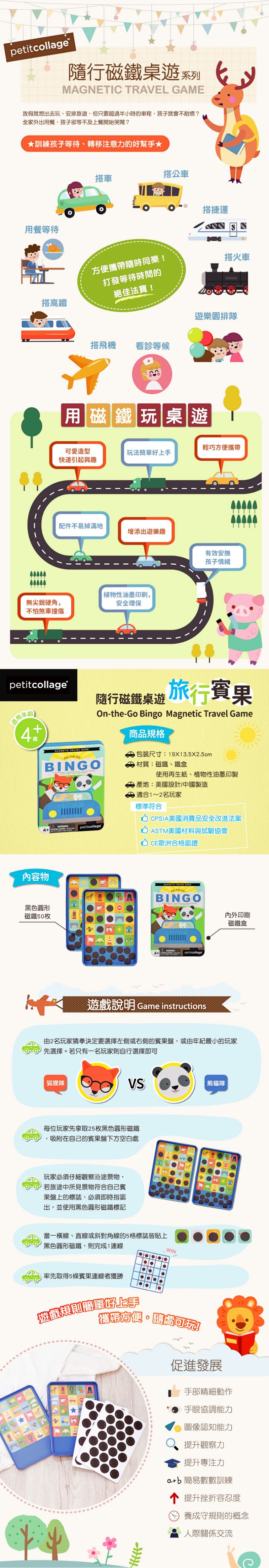 美國 Petit Collage - 【新品】隨行磁鐵桌遊-旅行賓果