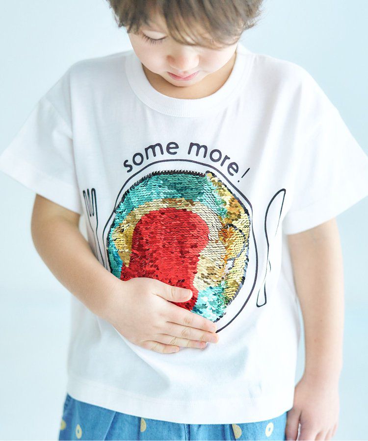 日本 apres les cours - 亮片變身酷炫短袖上衣-暴龍-灰