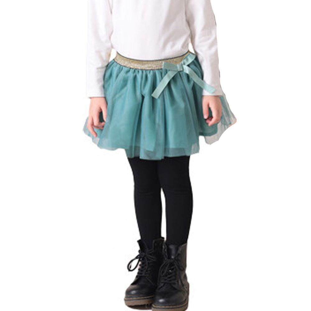 日本 TORIDORY - 薄紗內搭褲裙(十分丈)-綠裙