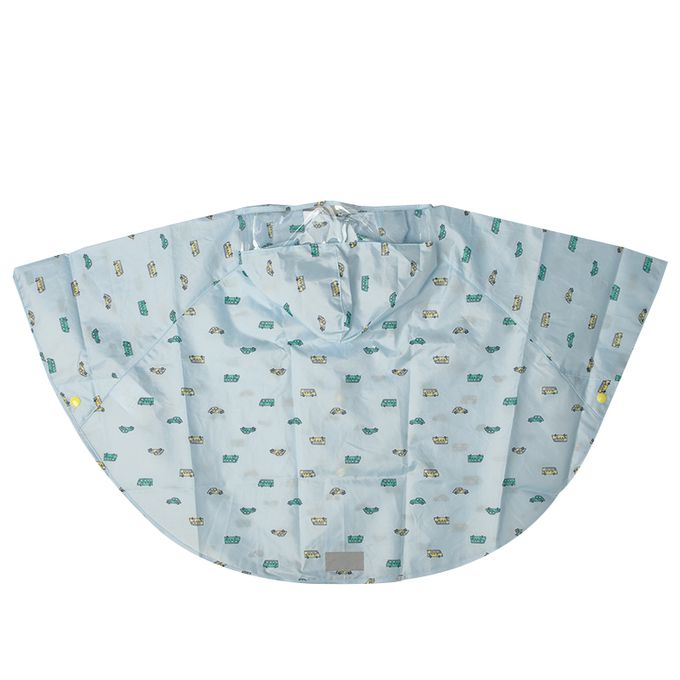 akachan honpo - 短斗篷式雨衣-汽車-藍色 (80~95cm)