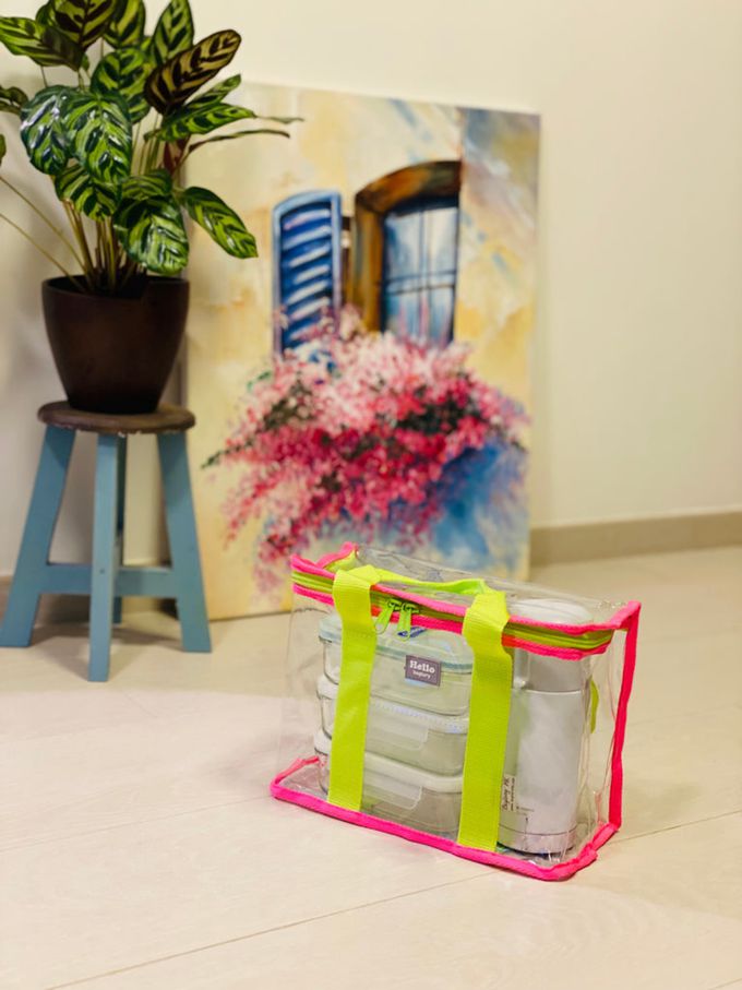 香港百寶袋王 Bagtory HK - HELLO Boxy 今天午餐自己袋-2入1組-抹茶拿鐵x橘橙-27*13*19cm