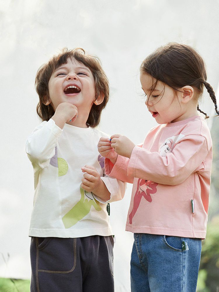 純棉Q萌長袖上衣-微笑-粉色