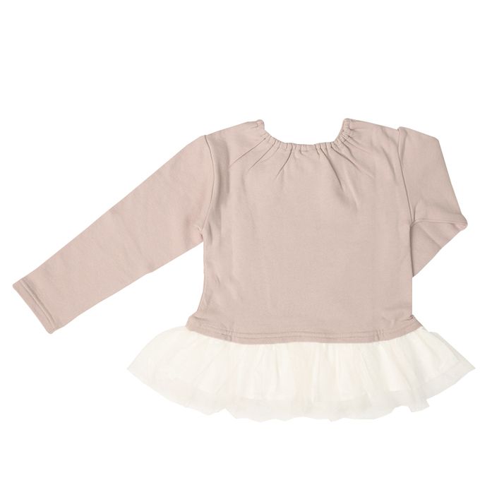 akachan honpo - 休閒上衣-下擺拼接-粉紅色