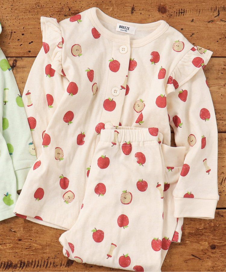 日本 BREEZE - 荷葉肩蘋果圖案成套家居服-青蘋果