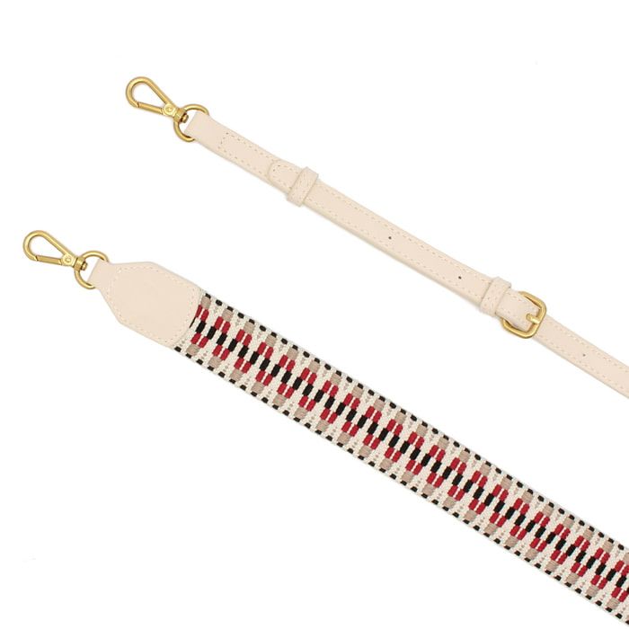 Saint Scott - Noa編織背帶掀蓋硬殼包-奶油白