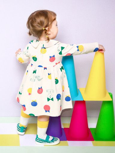 韓國 milk mile - 彩色玩具高腰洋裝