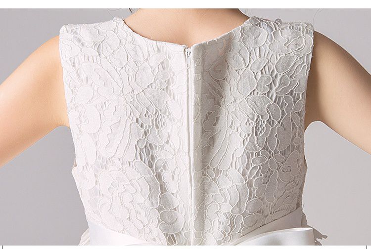 蕾絲網紗無袖澎澎紗裙-腰間小花-粉色