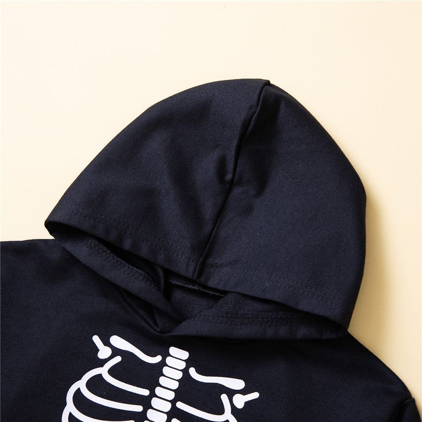 造型長袖帽T-骷髏-黑色-萬聖節裝扮