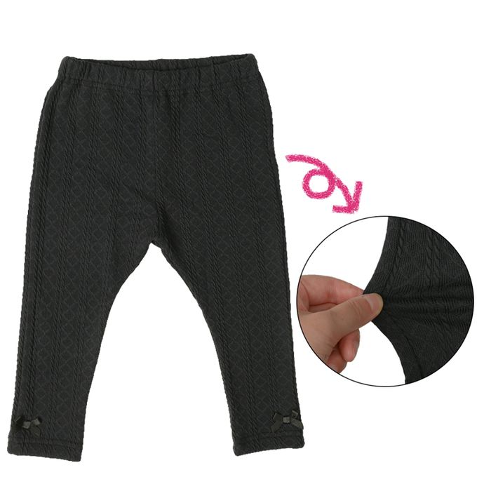 akachan honpo - 10分緹花內搭褲-黑色