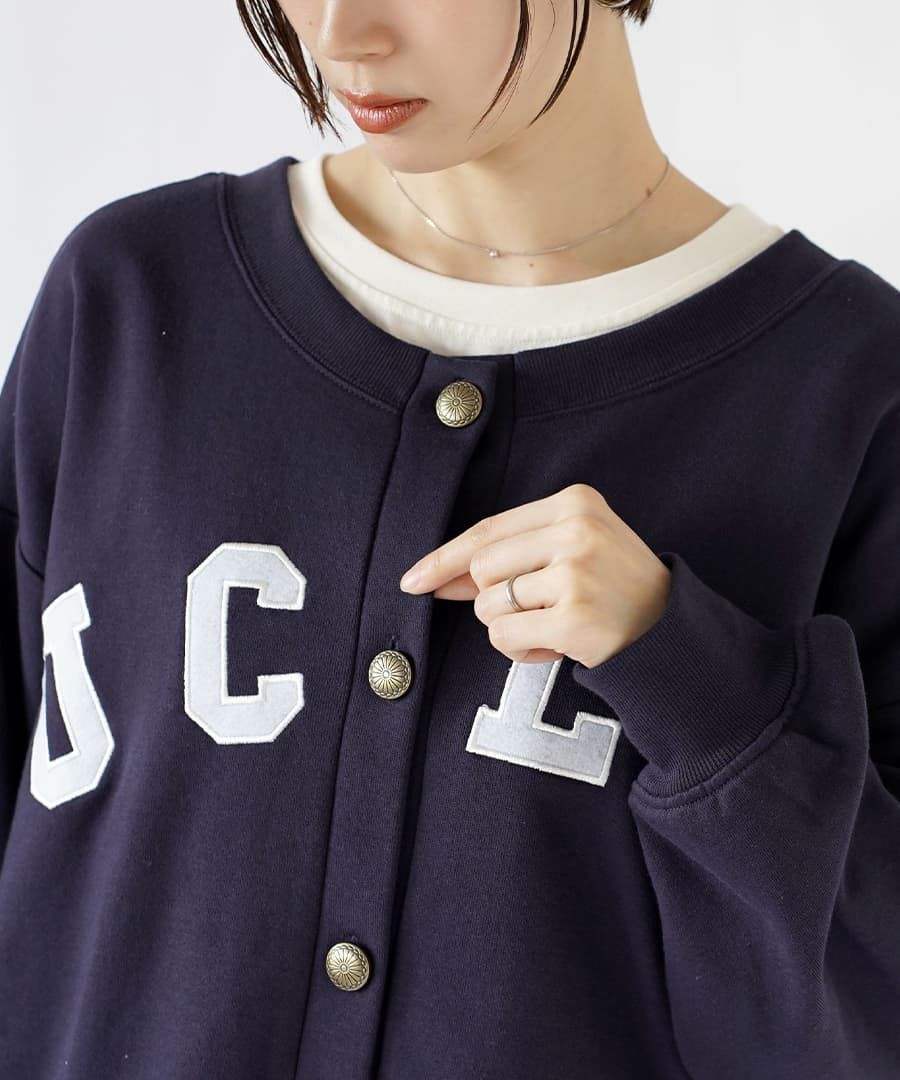日本 zootie - 2way前後兩穿美式UCLA帥氣圓領長袖上衣/外套-深藍