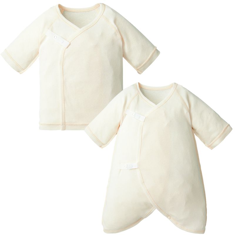 akachan honpo - 新生兒12件禮盒組 有機棉-淺卡其色 (50~60cm)