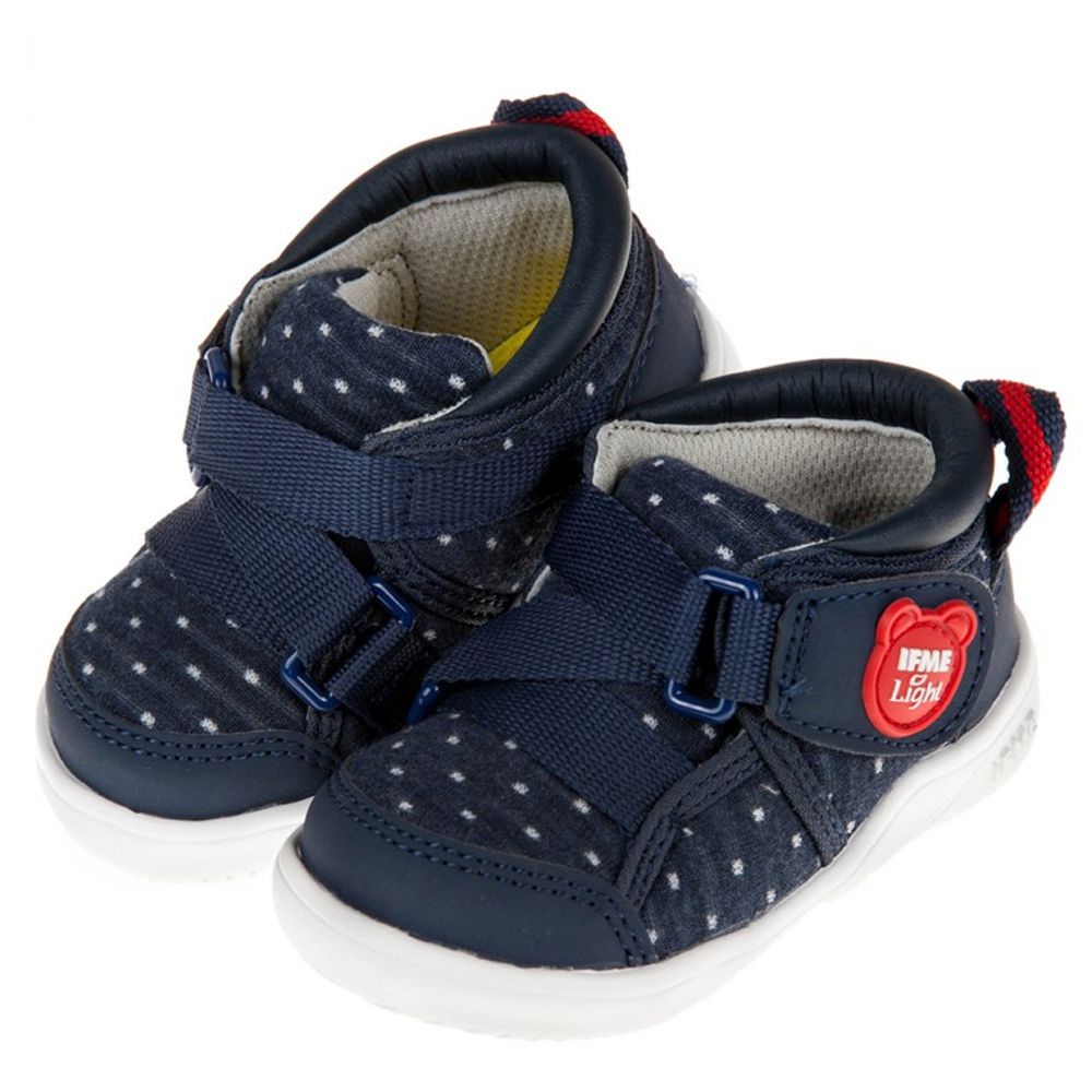 日本IFME - 日本IFME童趣白點深藍超輕量寶寶機能學步鞋