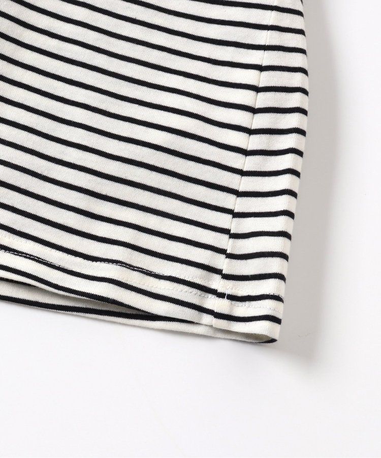 日本 apres les cours - 雕花蕾絲領短袖上衣-深藍