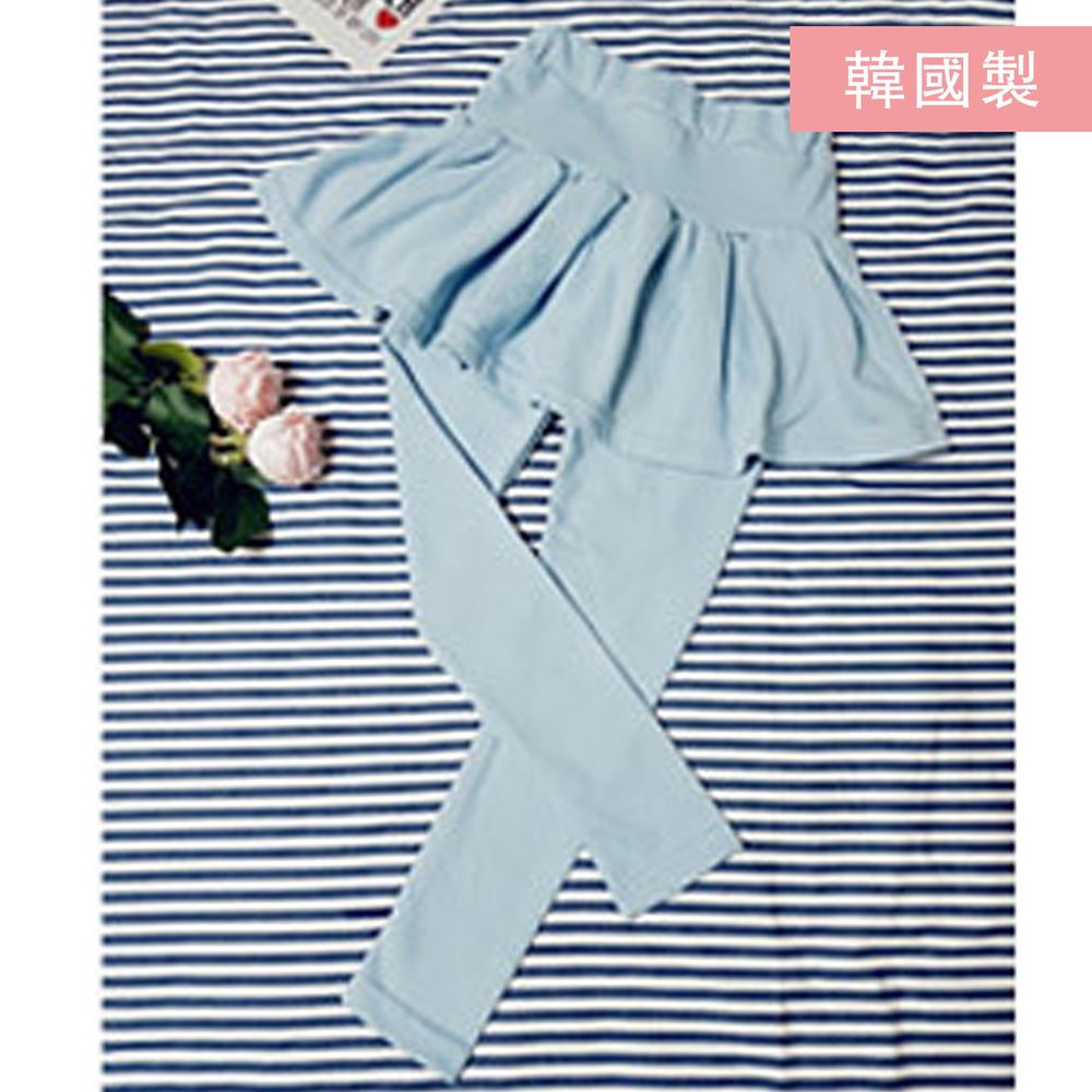 韓國製 - (剩11,13號)舒適休閒9分褲裙-天空藍