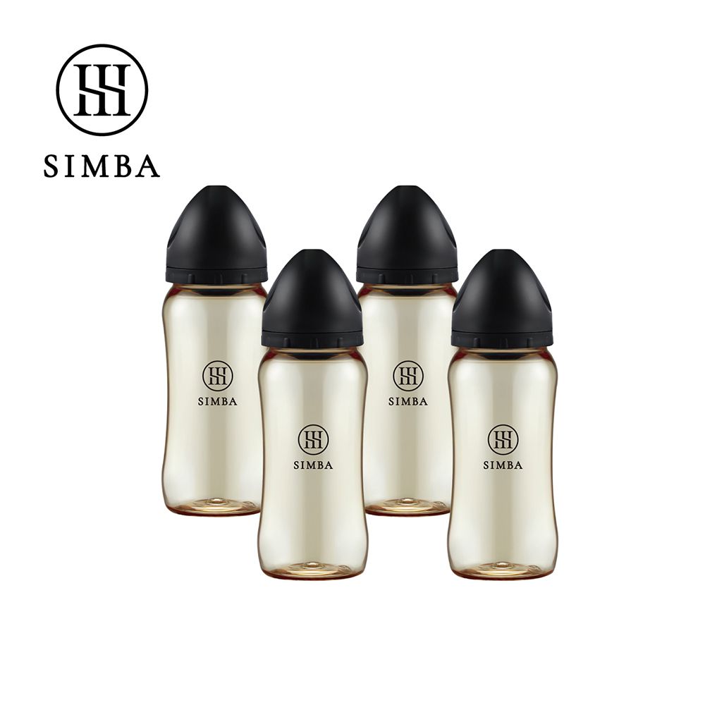 蘊蜜鉑金PPSU寬口防脹氣奶瓶4支組(360ml)-蒔黑