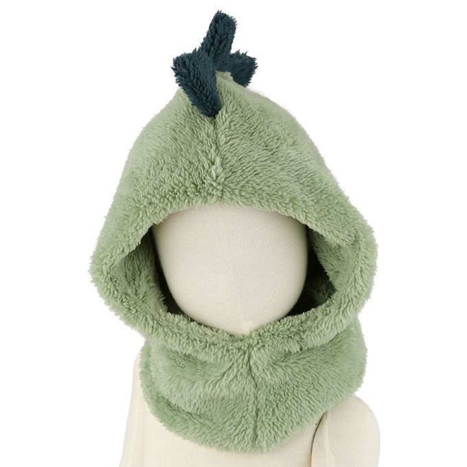 akachan honpo - 連帽圍脖-恐龍-綠色 (70~90cm)