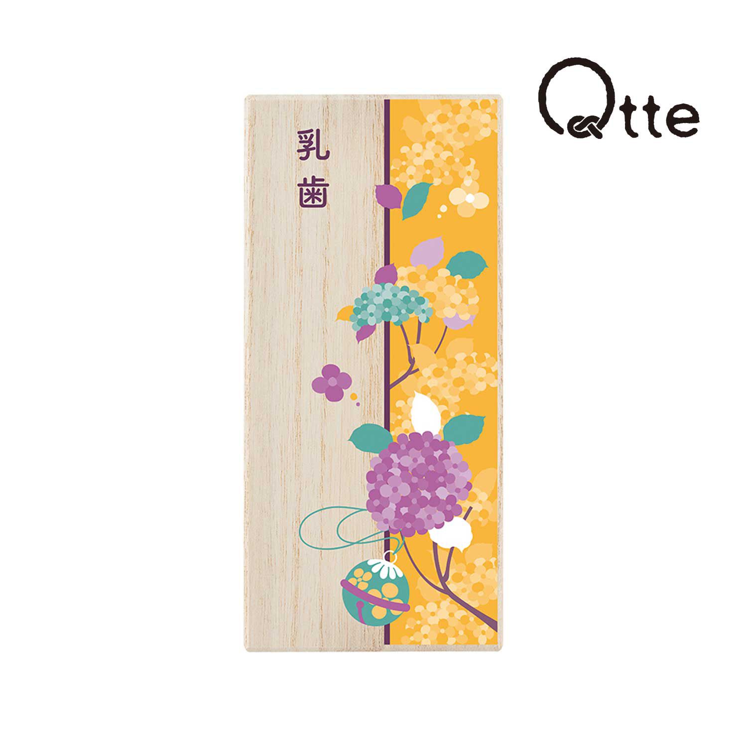 日本千趣會 - 日本製 好運圖騰桐木乳齒收納盒-菊&梅-藍