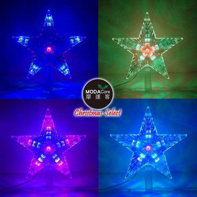 MODACore 摩達客 - 摩達客-16cm 樹頂星含LED燈插電式(彩光) (彩光)