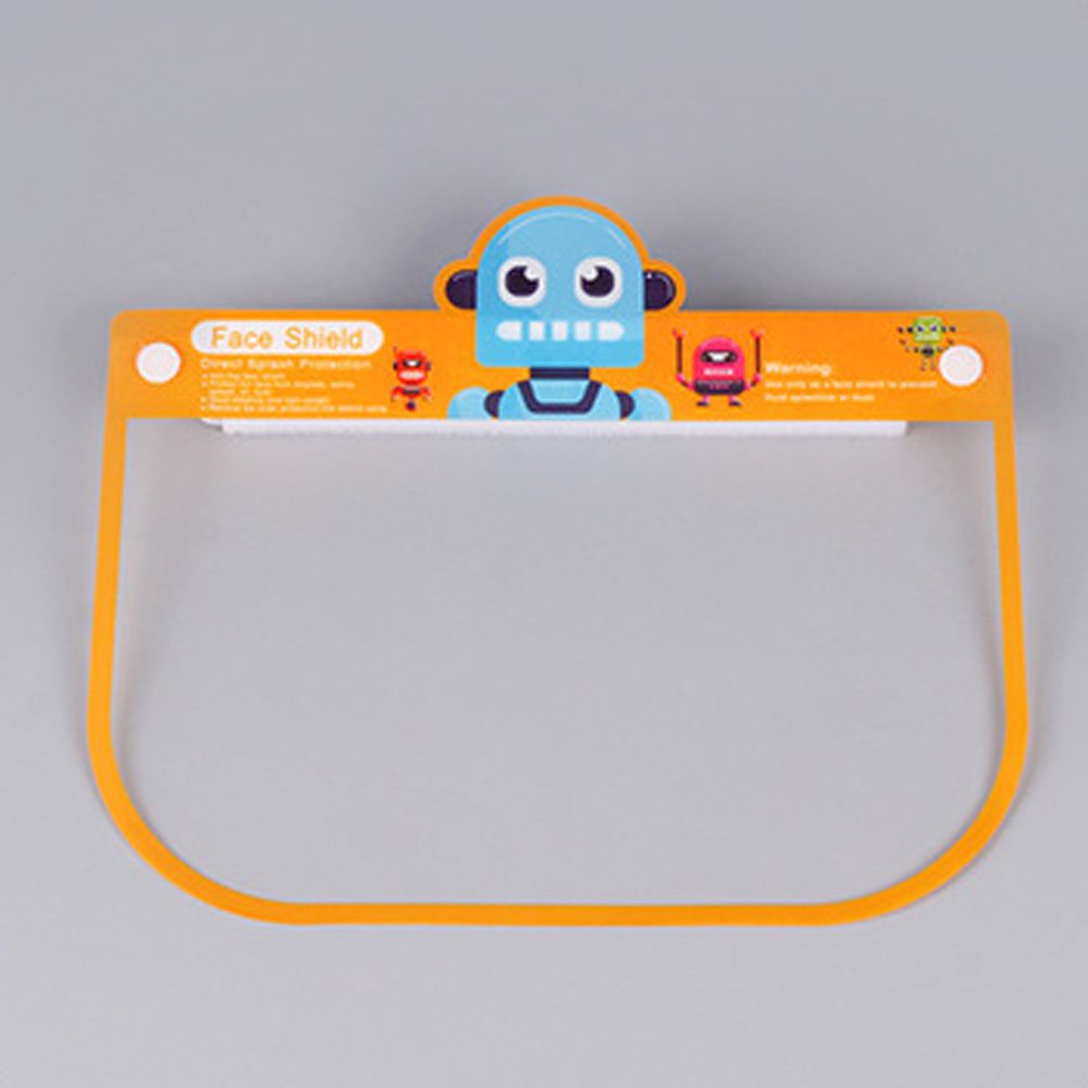 隔離飛沫兒童防護面罩-機器人-橘黃色 (約26x18.5cm)