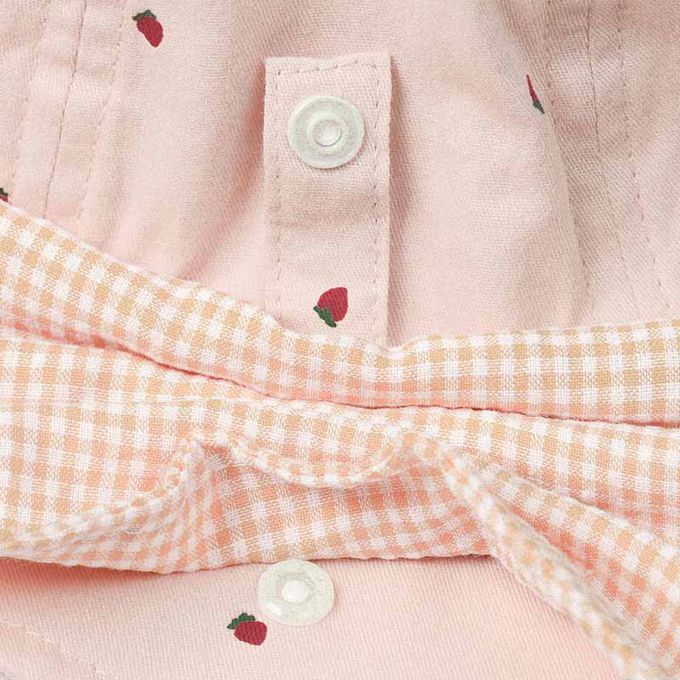 akachan honpo - 地鐵帽 草莓-附防曬遮陽布-粉紅色