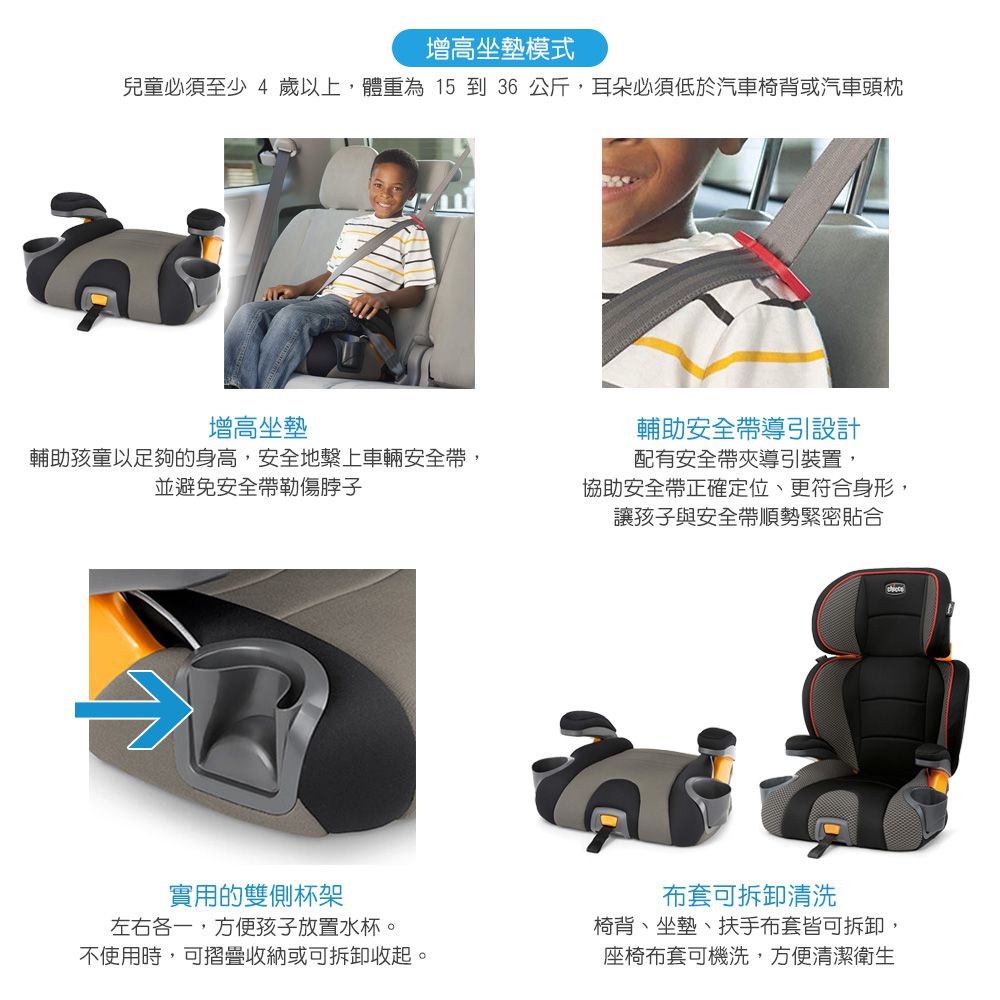 義大利 chicco - KidFit成長型安全汽座-日曜紅