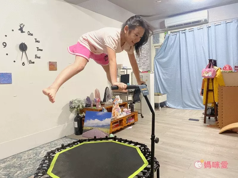 靜音扶手彈跳床【JumpMoon】8邊形結構更穩固