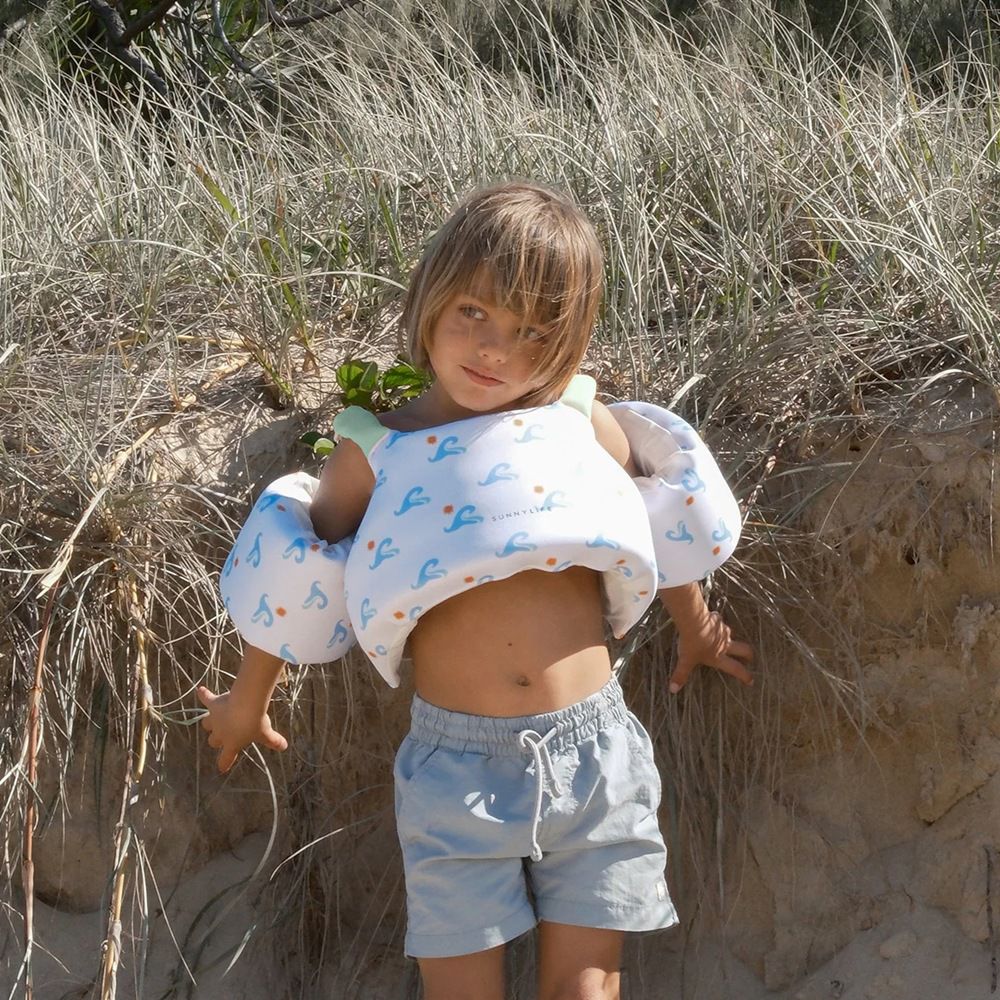 學習浮力圈-兒童藍色波浪學習浮力圈4-6歲 (55x40x5公分)