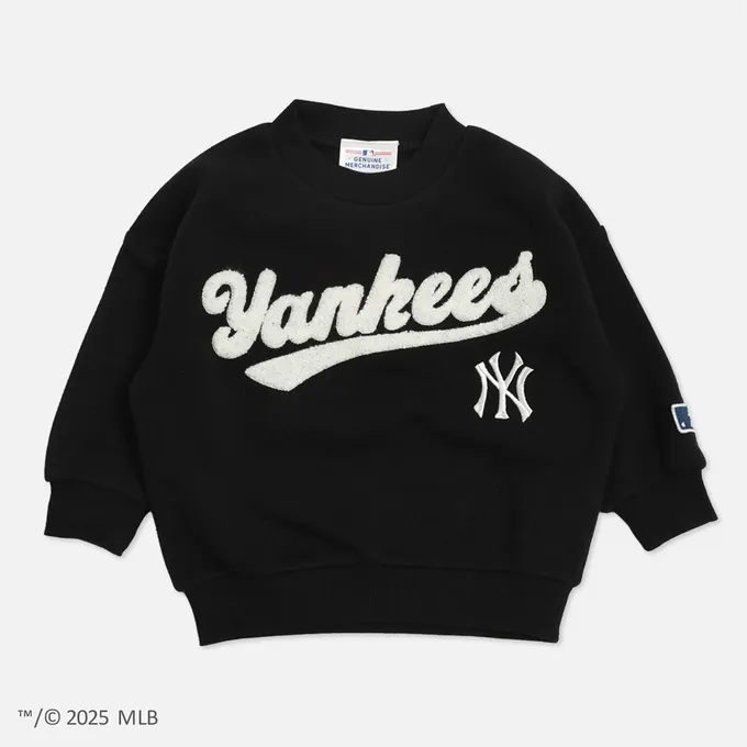 日本 Chil2 - MLB聯名 裏起毛立體刺繡大學長袖上衣-聖地牙哥教士-咖啡